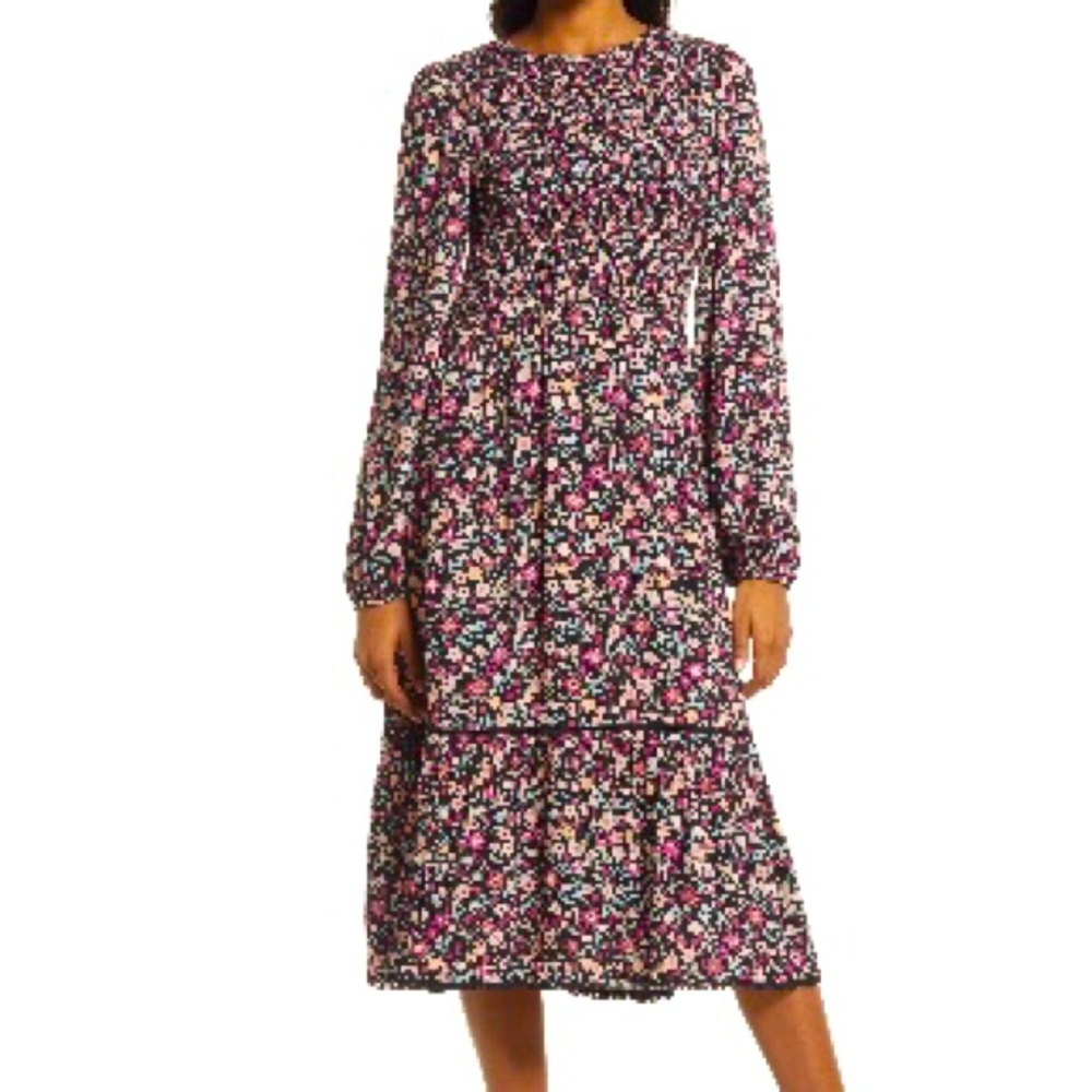 Lost + Wander Vinyards in The Valley long Sleeve Midi Dress